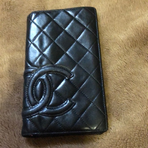 CHANEL Handbags - Chanel Black Quilted Wallet - Discolouration , major dirt areas inside AS IS